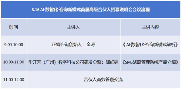 AI·數(shù)智化·咨詢新模式首屆高級(jí)合伙人招募說(shuō)明會(huì)震撼來(lái)襲！